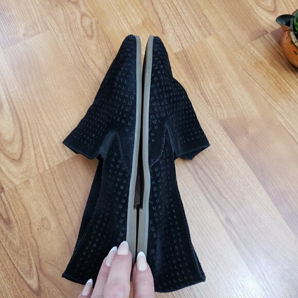 Lucky Brand Carthy Charsa Suede Perforated Flats Loafers Smoking Shoes Sz 10 - Picture 5 of 7